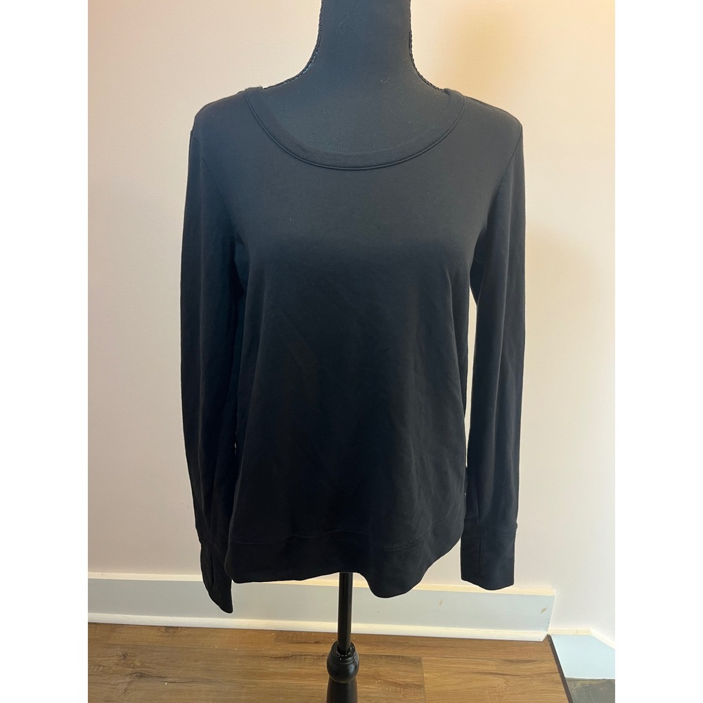 Old Navy Active Go-Dry Black Criss Cross Back Sweatshirt Thumbholes Small